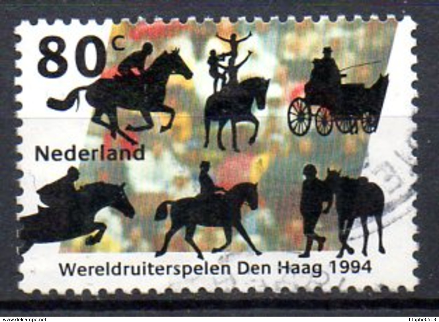 PAYS-BAS. N°1483 Oblitéré De 1994. Jeux équestres Mondiaux. - Springreiten