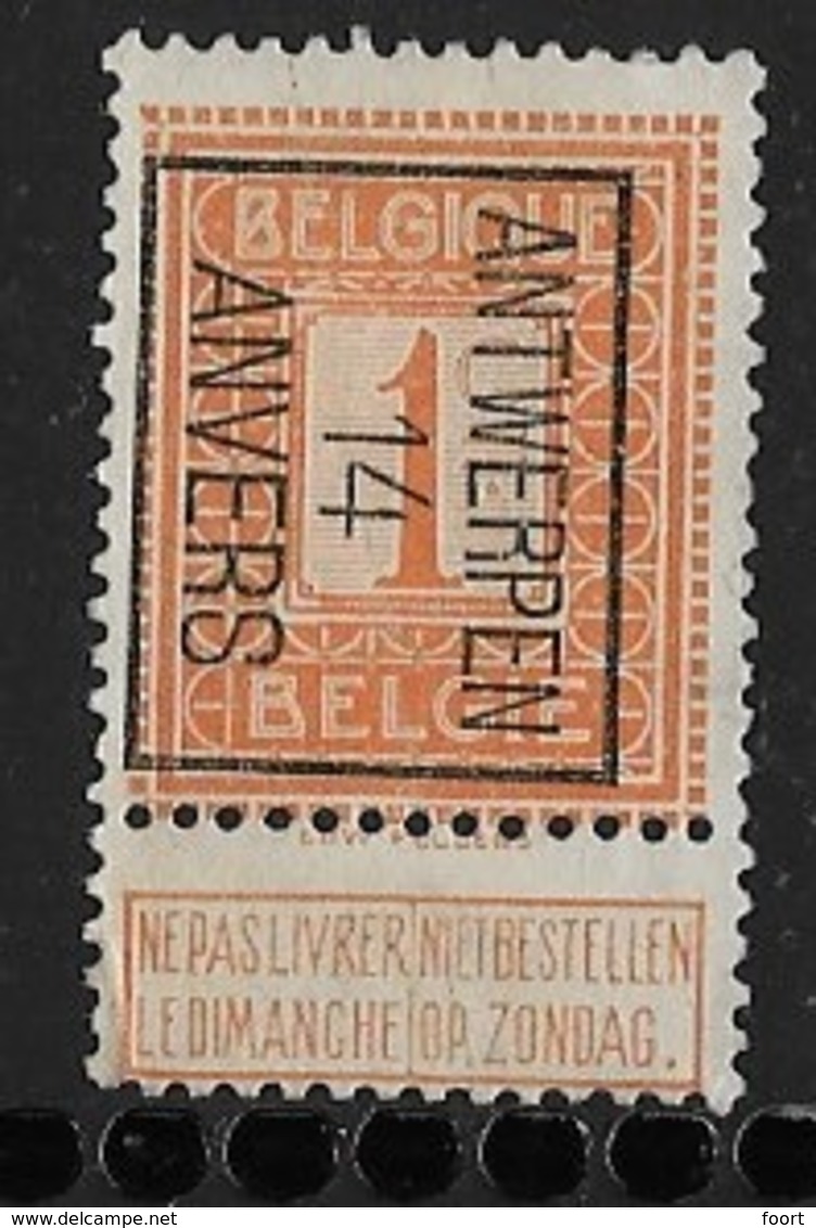 Antwerpen 1914  Typo Nr. 44B - Typos 1912-14 (Löwe)