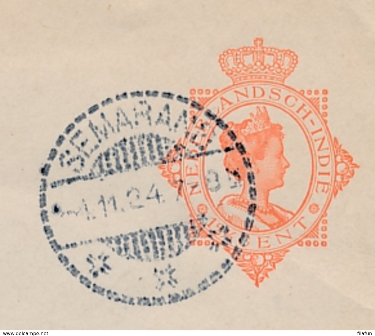 Nederlands Indië - 1924 - 12,5 Cent Wilhelmina, Envelop G43 Van LB Semarang Naar Voorschoten / Nederland - Niederländisch-Indien