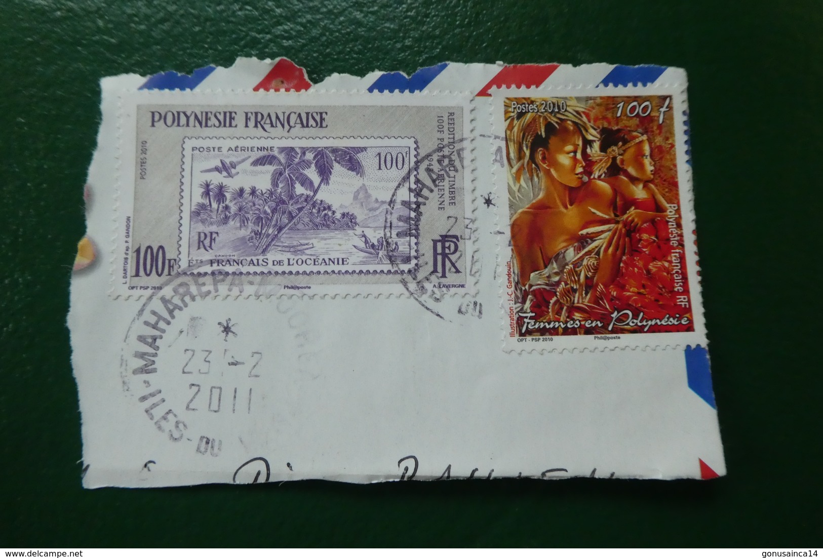 2 TIMBRES 2011  POLYNESIE FRANCAISE ETAT FRANCAIS DE L OCEANIE  FEMME EN POLYNESIE - Usati