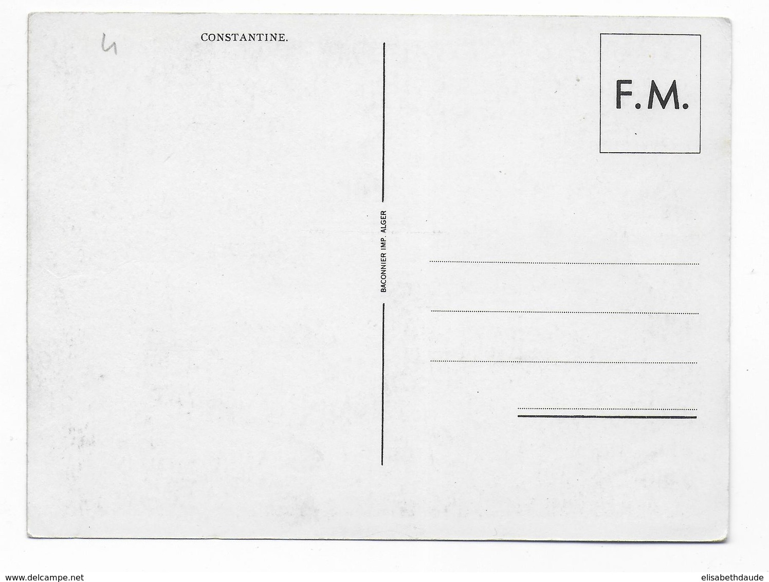 GUERRE D'ALGERIE - CARTE FM ILLUSTREE Ed. BACONNIER - PROPAGANDE FRANCAISE - CONSTANTINE - Guerra D'Algeria