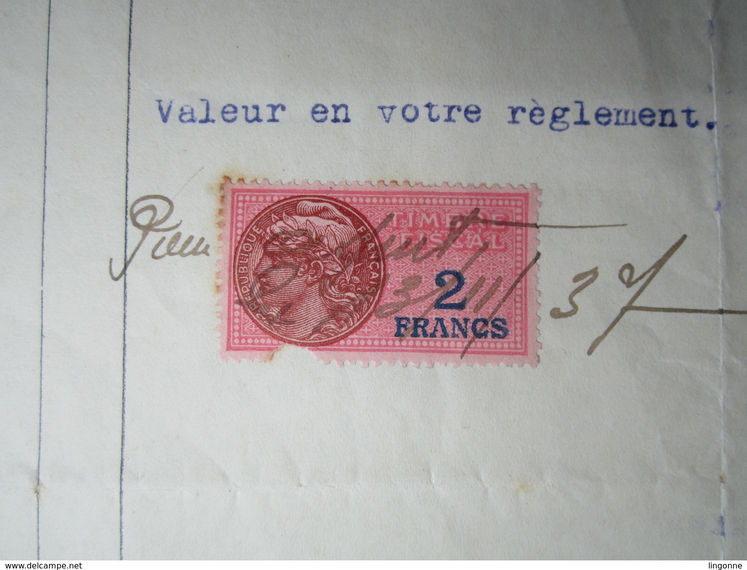 1937 FACTURE - BELFORT ÉPINAL  P. BARUFFALDI ENTREPRISE DE PIERRE ET GRANITS RECONSTITUÉS Timbre Fiscal 2 Francs - 1900 – 1949