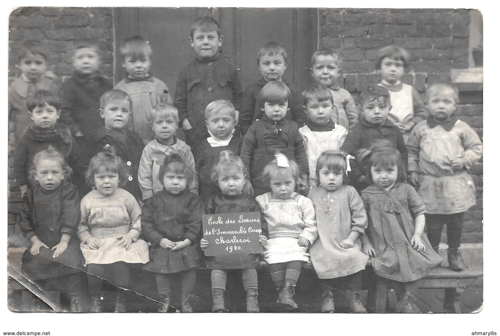 Carte Photo école Des Soeurs De L'Immaculée Conception Charleroi 1920 - Charleroi