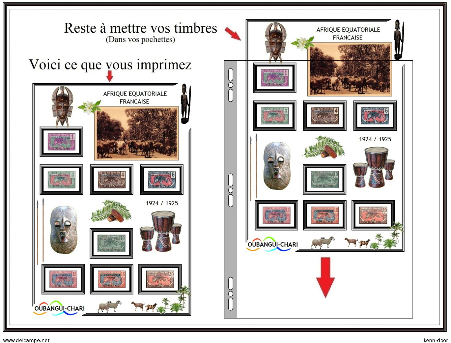 OUBANGUI CHARI  Album de timbres à imprimer  EDITION 2023