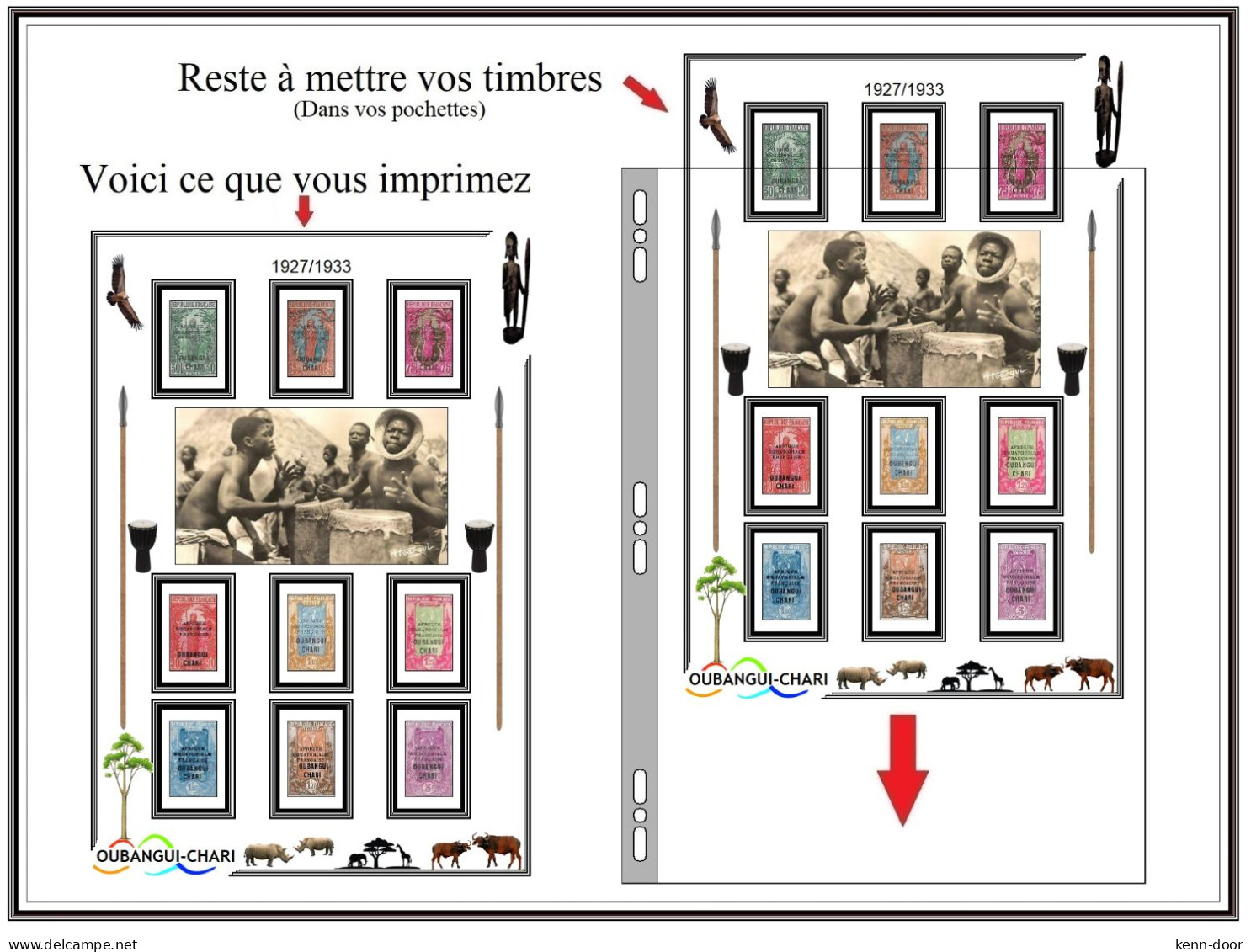 OUBANGUI CHARI  Album de timbres à imprimer  EDITION 2023