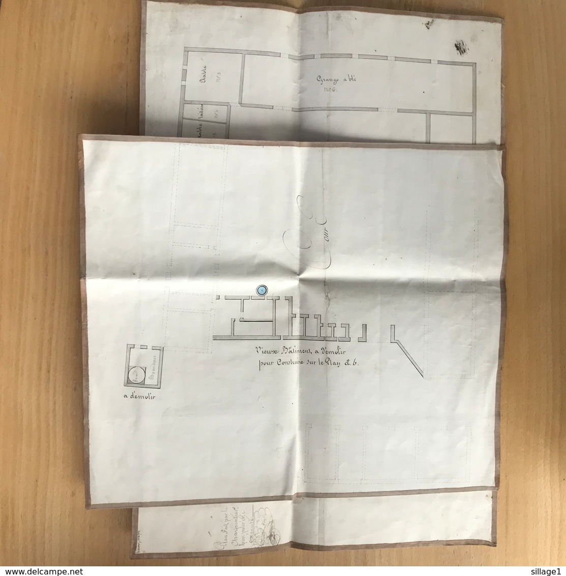 Mâcon - Saône et Loire - Plans entoilés de la Ferme de Chauqueuse