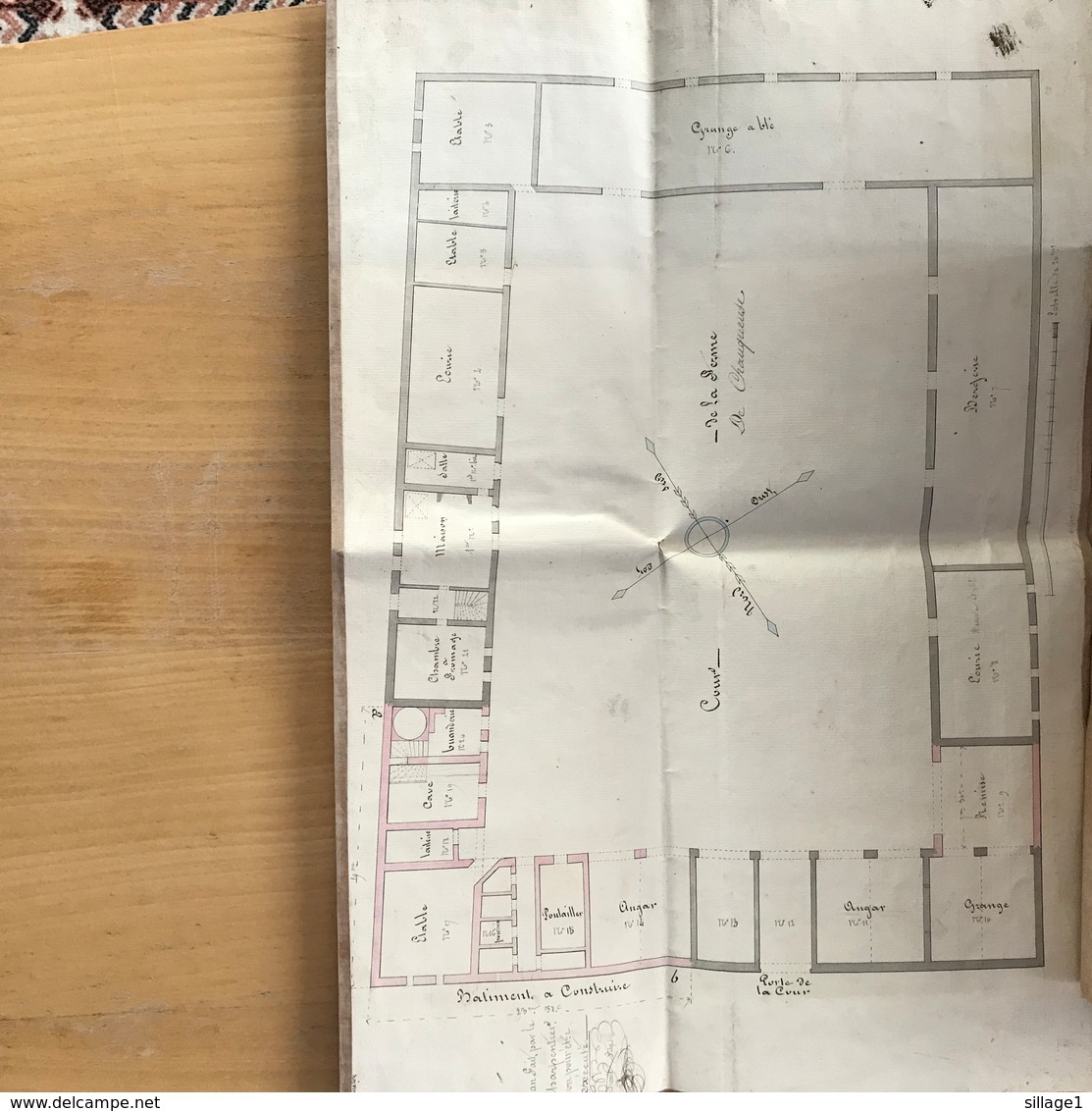 Mâcon - Saône et Loire - Plans entoilés de la Ferme de Chauqueuse