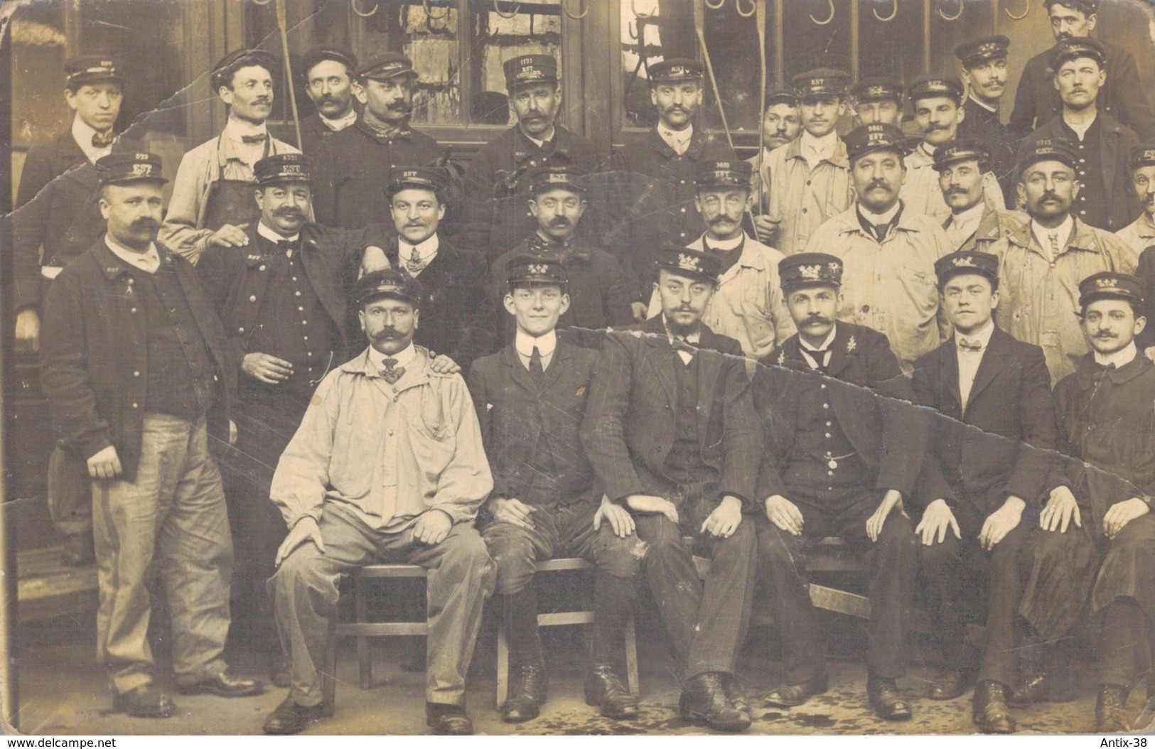 N74 - 75 - PARIS - Carte Photo - Les Cheminots Et Aiguilleurs De La Gare De L'Est - Métro Parisien, Gares