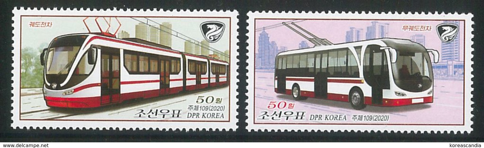 NORTH KOREA 2020 VEHICLES STAMP SET - Tranvías