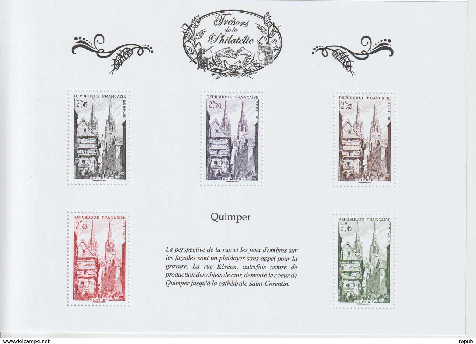 France Trésors De La Philatélie 2014 Quimper BS8 Neuf ** MNH - Ongebruikt