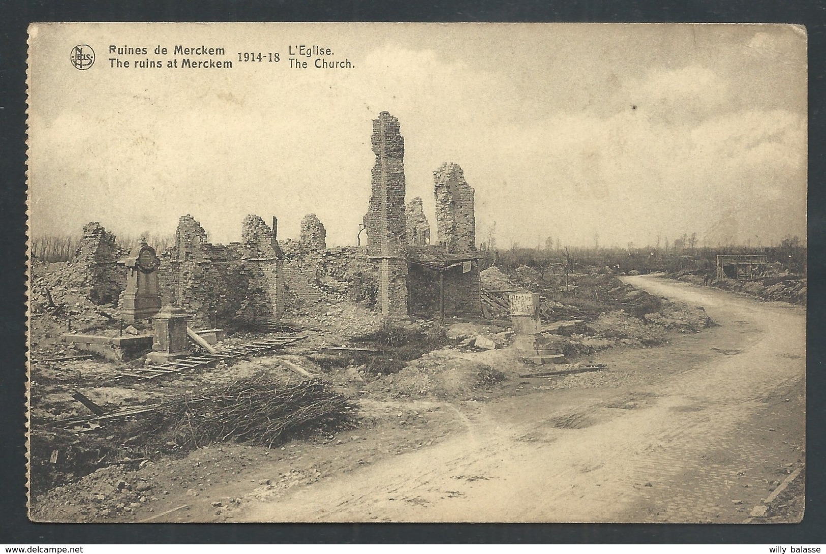 +++ CPA - Ruines De MERCKEM - MERKEM - Guerre 1914-18 - L' Eglise - Nels  // - Houthulst