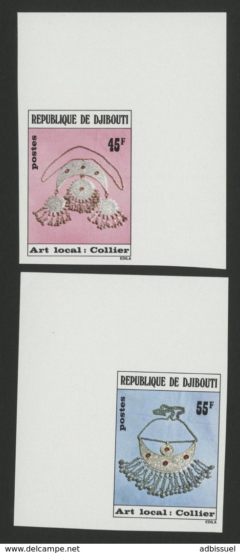 DJIBOUTI N° 481 Et 482 . 2 TIMBRES NON DENTELES. ART LOCAL COLLIERS 1978 TB - Dschibuti (1977-...)
