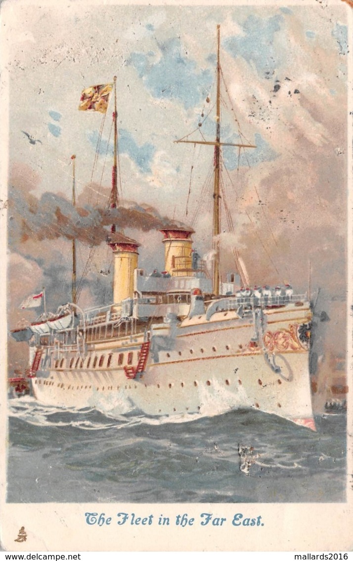 THE FLEET IN THE FAR EAST A 115 YEAR OLD TUCK'S "ART" CARD - POSTED 1904 #98331 - Warships