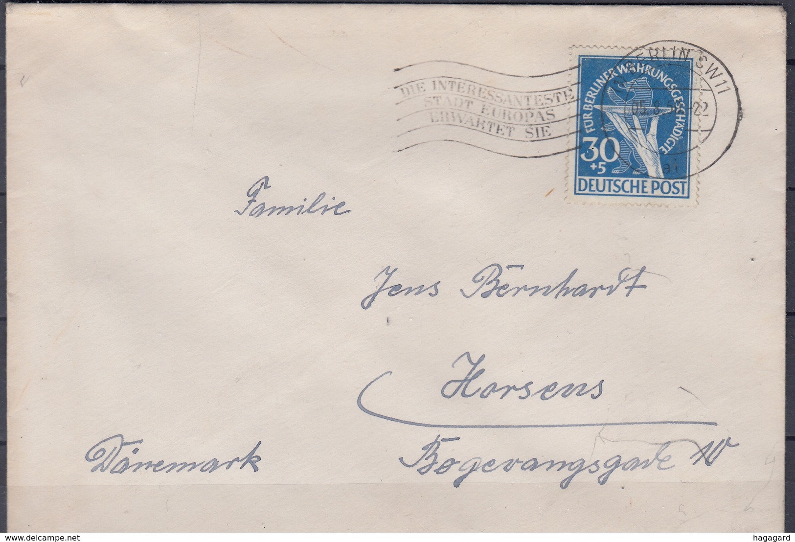 +F1112. Berlin 1950. Used Cover. Michel 70. (No Postmark Reversal). - Briefe U. Dokumente