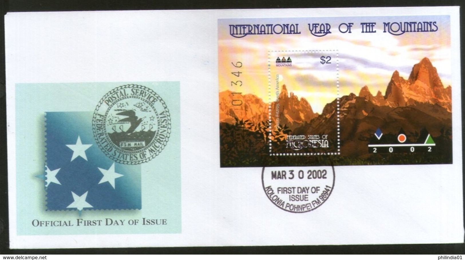 Micronesia 2002 International Year Of Mountain Sc 493 M/s FDC # 16486 - Geography