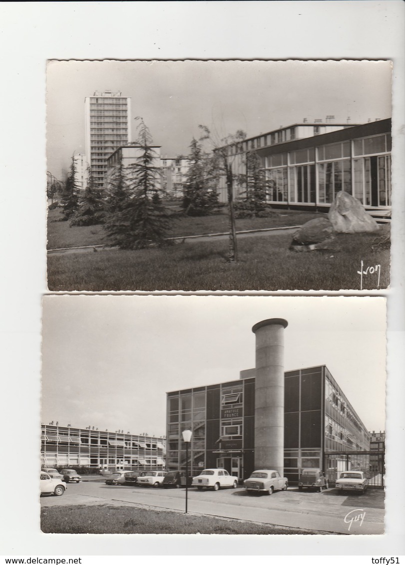 2 CPSM:SARCELLES LOCHERE FOYER DES JEUNES TRAVAILLEURS (95) VOITURE "2CV...etc" ÉCOLE ANATOLE FRANCE SARCELLES LOCHERES - Autres & Non Classés