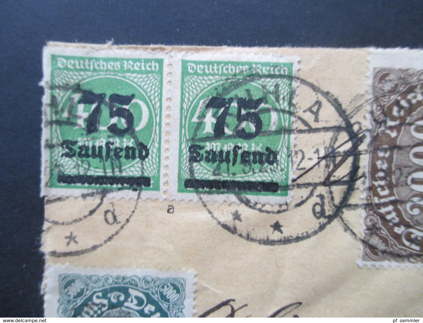 DR Infla 1923 Queroffset Nr. 254 Farbe C (5x) Und Nr. 256 Farbe A (5x) MiF Insgesamt 14 Marken Geprüft Infla Berlin - Lettres & Documents