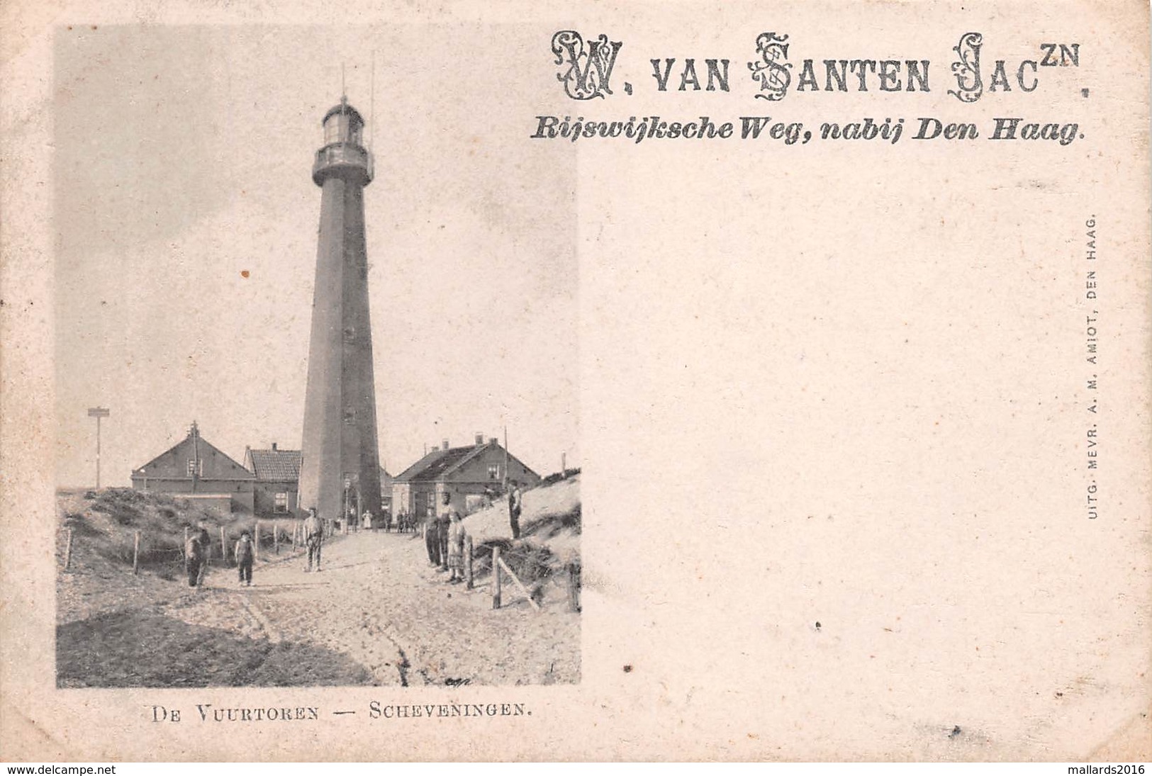 DE VUURTOREN - SCHEVENINGEN, NETHERLANDS - AN EARLY 1890's -1901 VINTAGE POSTCARD - UNPOSTED #21377 - Scheveningen