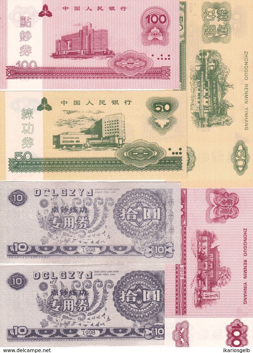 Six Nonvaleur Billets D' Test 1998-2012 Testbanknote Pour Reparer/test Machines - Fictifs & Spécimens