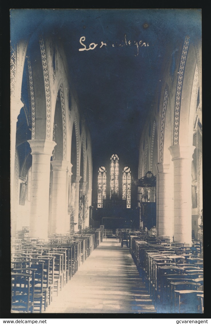 LOVENDEGEM  ZELDZAME FOTOKAART  BINNENZICHT KERK - Lovendegem