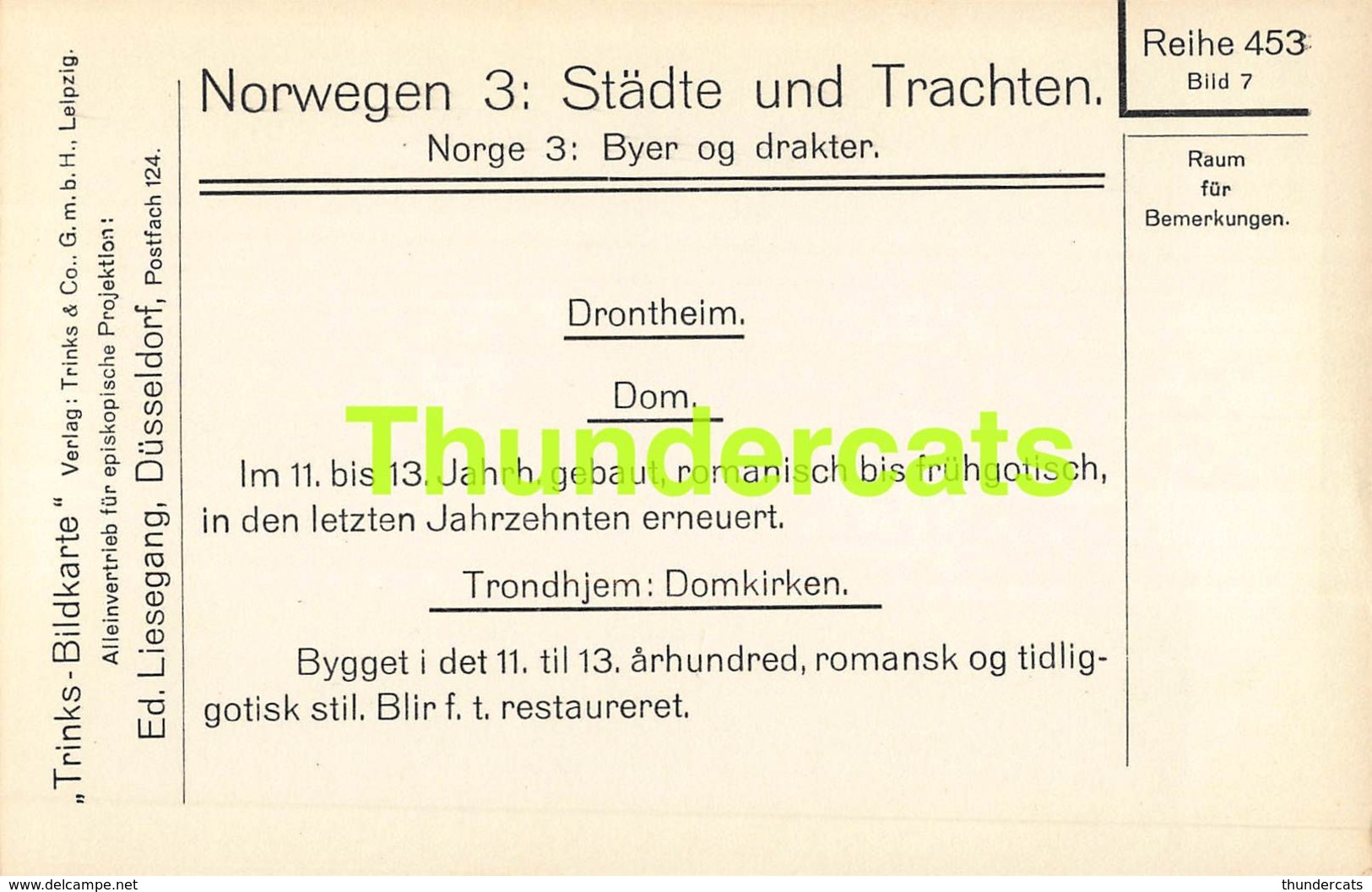 CPA CARTE DE PHOTO FOTO NORWAY NORGE TRONDHJEM DOMKIRKEN DRONTHEIMDOM - Norvège