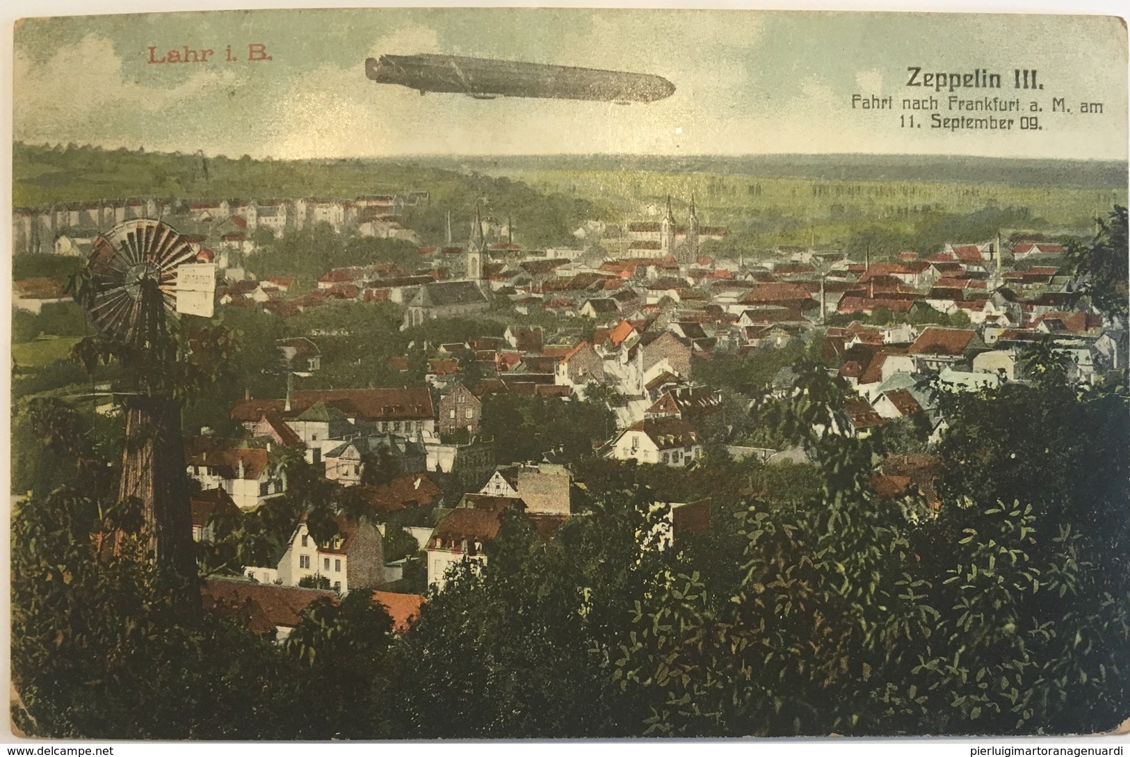 Lahr I. B. 09 - Zeppelin III Farth Nach Frankfurt A. M. Am 11. Septmber 09. - Lahr