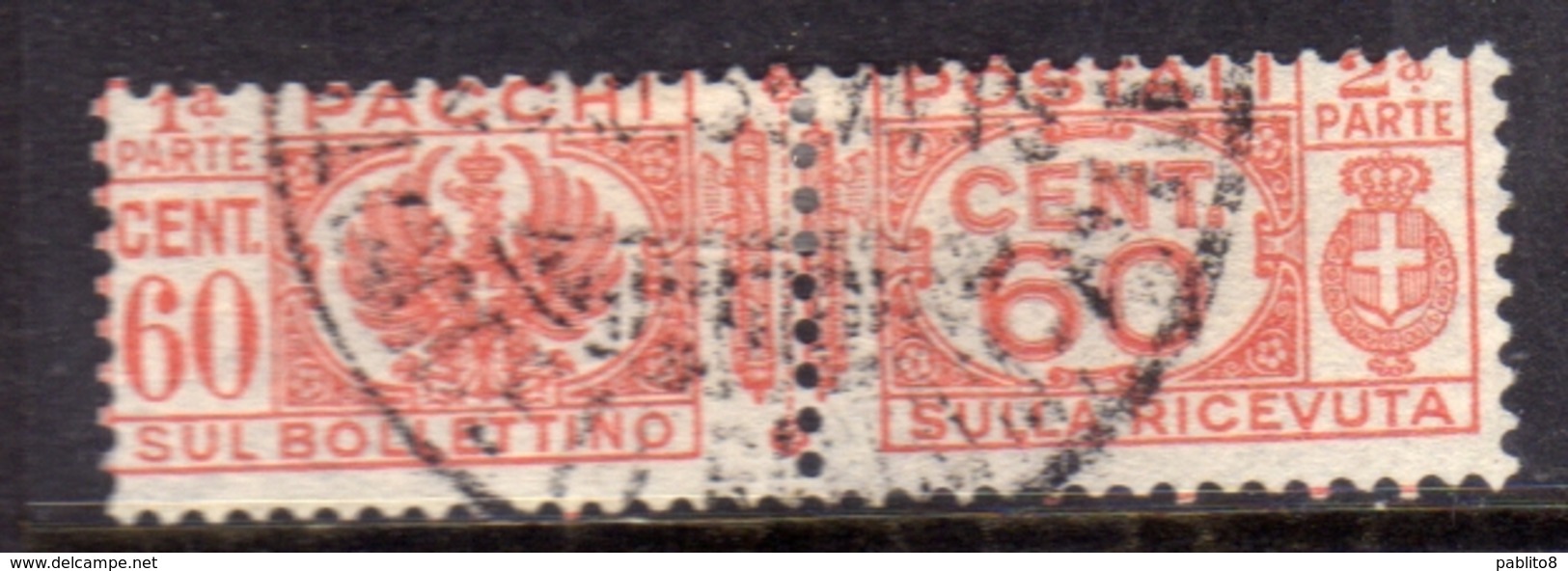 ITALIA REGNO ITALY KINGDOM 1927 - 1932 PACCHI POSTALI PARCEL POST FASCI CENT. 60c USATO USED OBLITERE' - Pacchi Postali