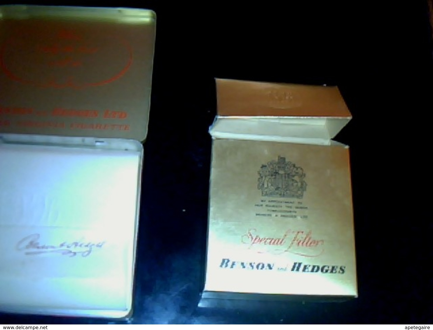 Publicité Cigarettes Boites Ancienne En Carton & Métal Vide Marque Benson & Hedges Angleterre London - Autres & Non Classés