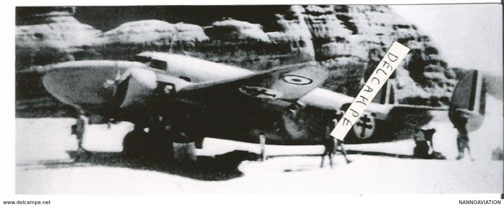 PHOTO AVION LOCKHEED C56 EX FC-BAB VERDUN GENERAL LECLERC SUR TERRAIN DE ZOUAR DESERT DE FEZZAN RETIRAGE 17X7CM - Aviation