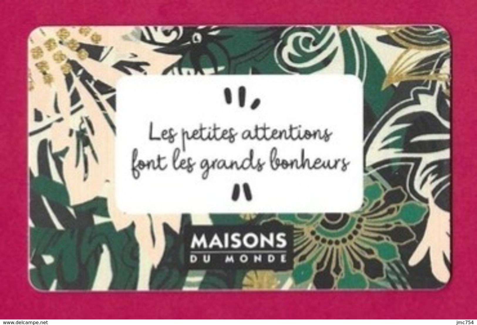 Carte Cadeau  Maisons Du Monde.   Gift Card.   Geschenkkaart.   Tarjeta Regalo. - Cartes Cadeaux