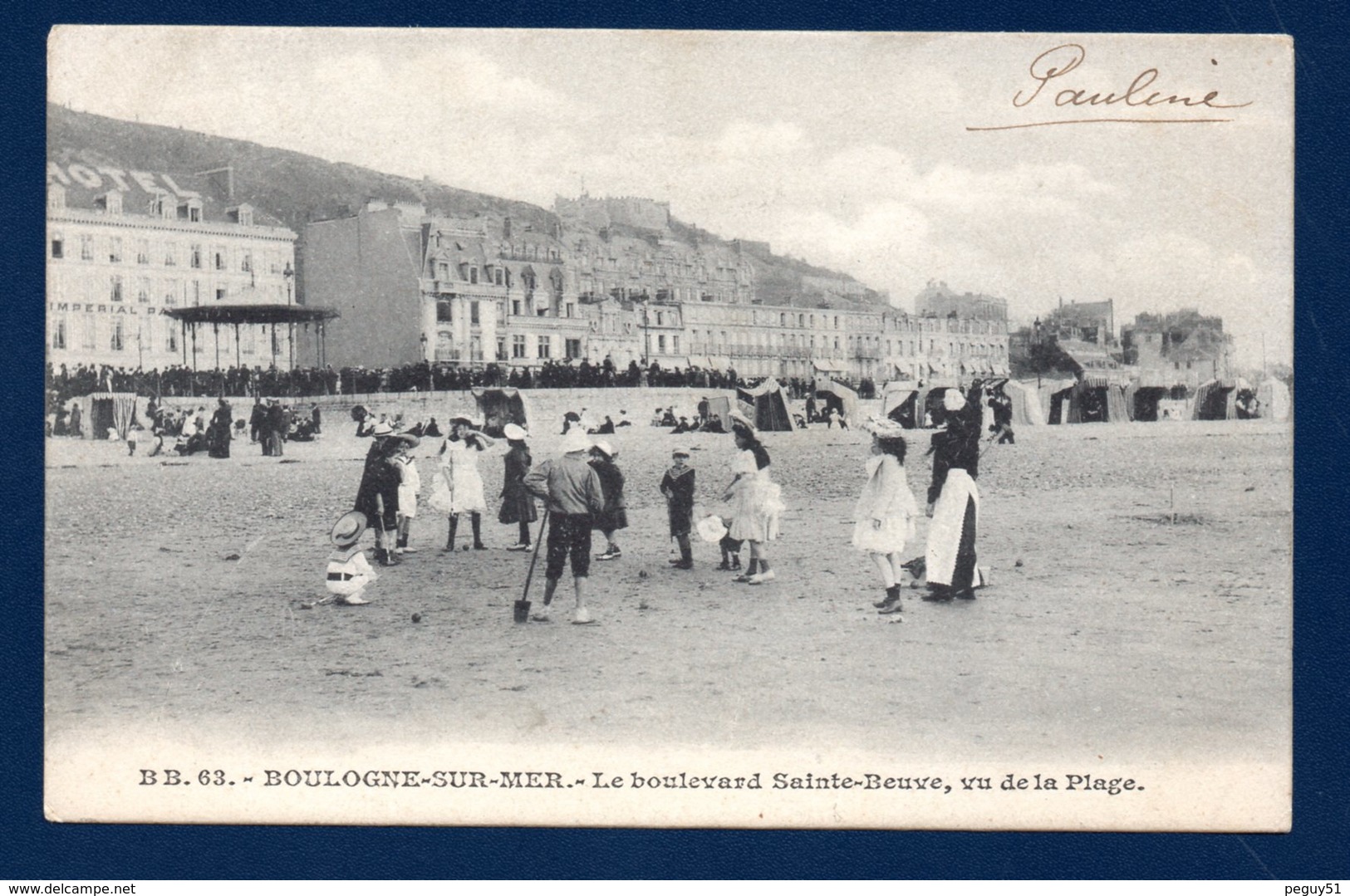 62. Boulogne Sur Mer. Le Boulevard Sainte-Beuve Vu De La Plage. Hôtel Impérial, Kiosque à Musique. 1906 - Boulogne Sur Mer