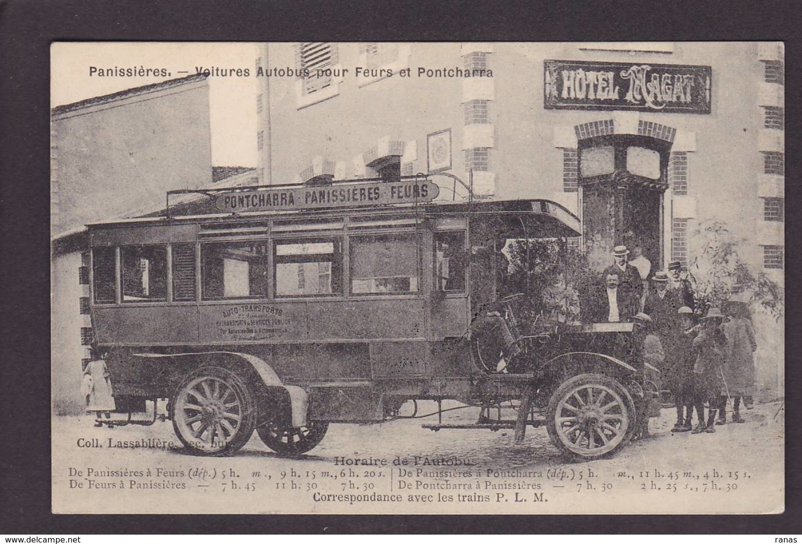 CPA Loire 42 Panissières Autobus Courrier Circulé Feurs Pontcharra - Autres & Non Classés