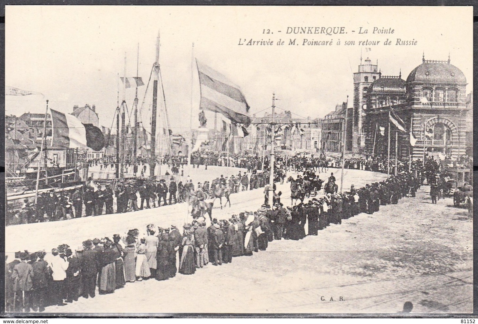 59  DUNKERQUE  La Pointe L'Arrivée De  M. POINCARÉ à Son Retour De RUSSIE 1912  CPA  Non écrite  TRES ANIMEE - Dunkerque