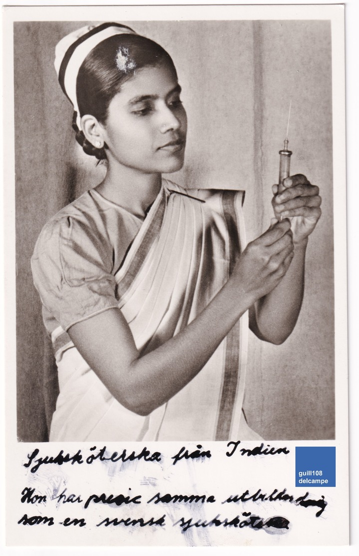 Carte Postale Années 1940 Inde Thiruppattur Tirupattur India Infirmière Mission Catholique De Suède Hôpital A32-87 - India