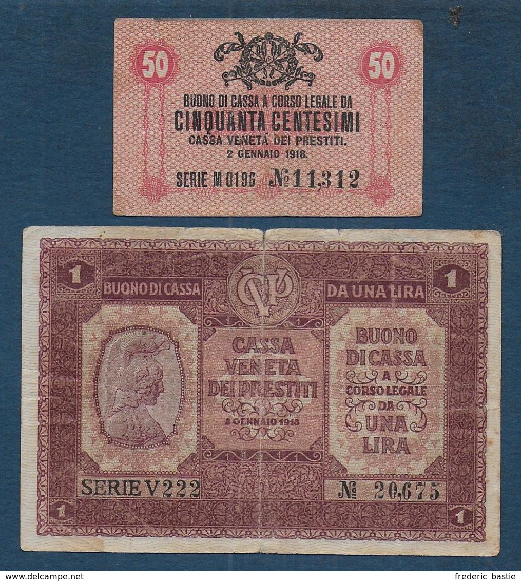 ITALIE  - 2  Billets De 1918 - Buoni Di Cassa