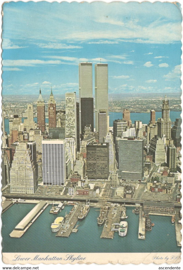 Lower Manhattan Skyline - New York City, Twin Towers, United States Of America, USA, - World Trade Center