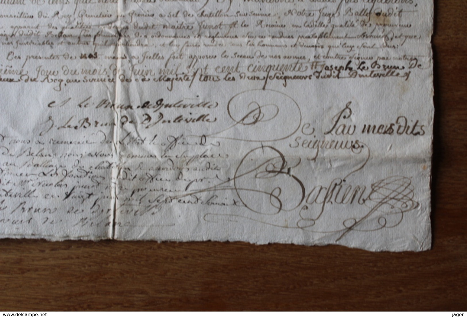 Diplôme Alexandre Le Brun  De Dinteville Seigneur De  Bellan  1750 Avec Cachet De Cire - Historische Dokumente