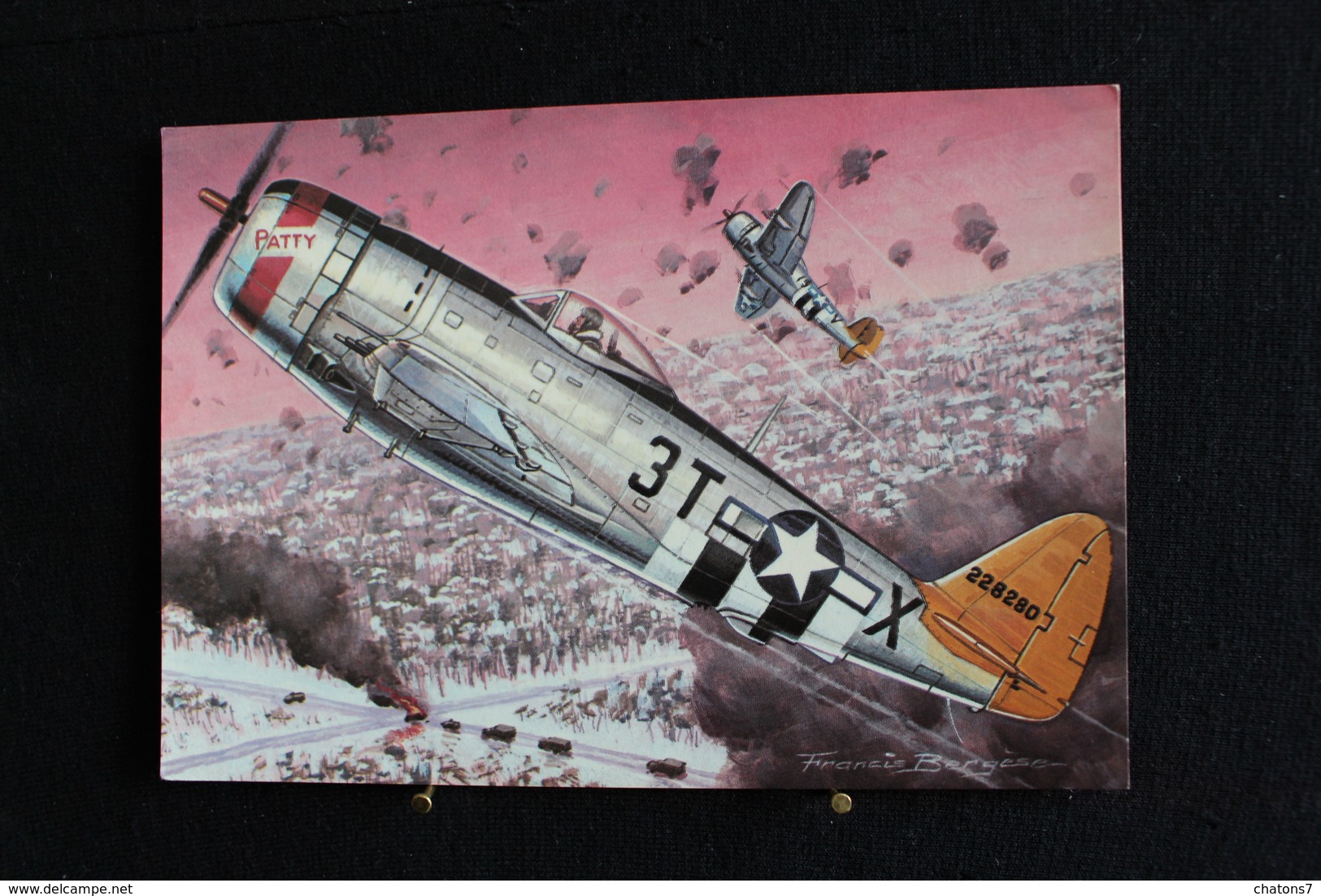 JA 110 - U.S.A - Chasseurs Seconde Guerre Mondiale - Dessin Francis Bergèse "Republic P-47 Thunderbolt " - 1939-1945: 2ème Guerre