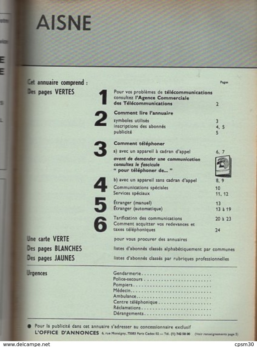 ANNUAIRE - 02 - Département Aisne - Année 1976 - Annuaire Officiel Des Postes - 394 Pages - Telephone Directories