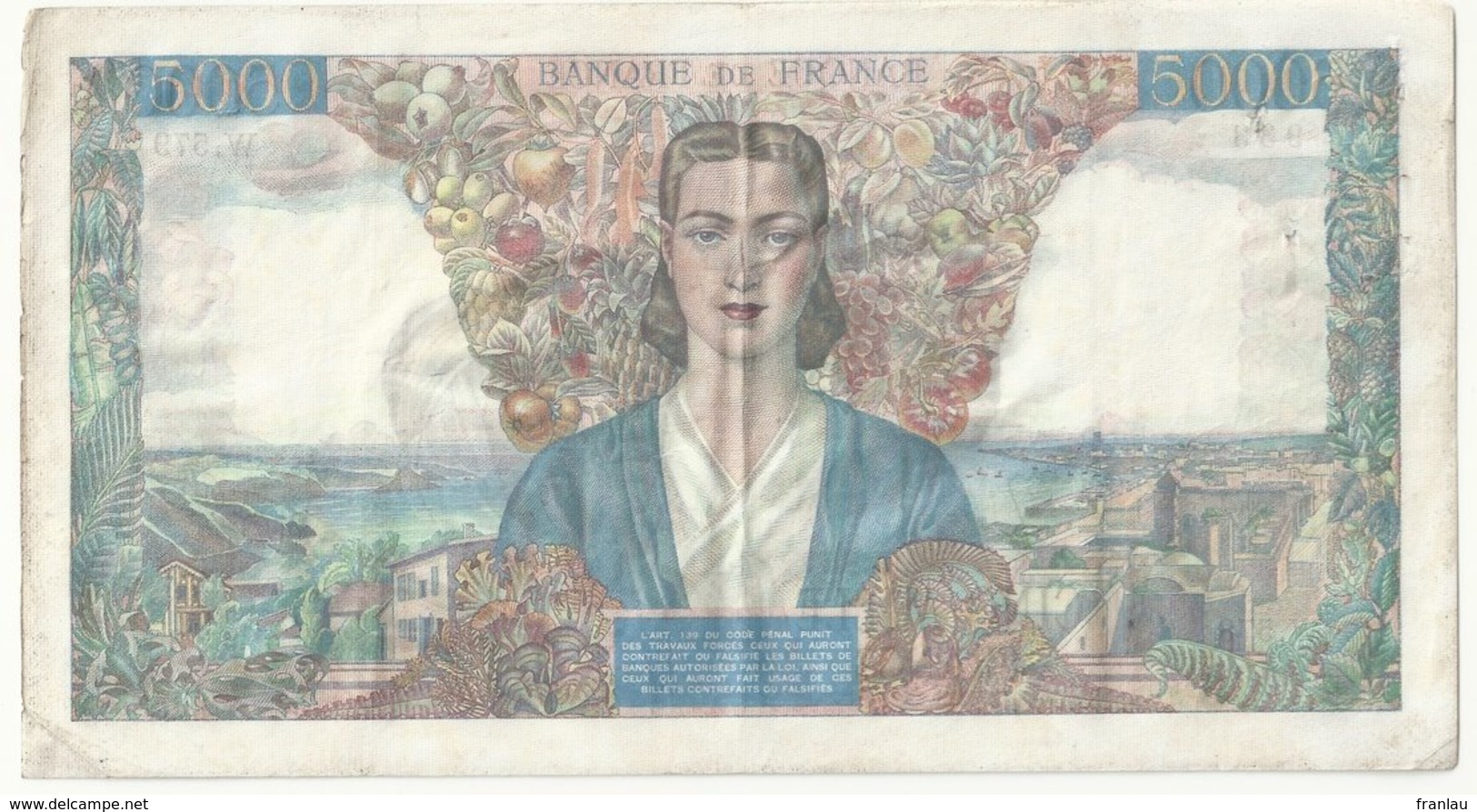 5000 Francs  Empire Français 11-5-1945 (envoi Recommandé Gratuit) - 5 000 F 1942-1947 ''Empire Français''