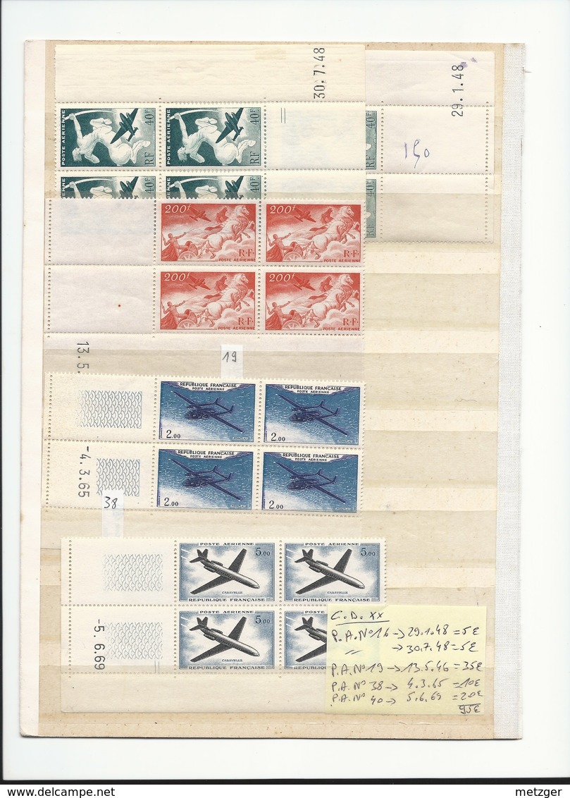 C.D. P.A. N° 16, 19, 38 Et 40 NSC Cote 95€. - Airmail