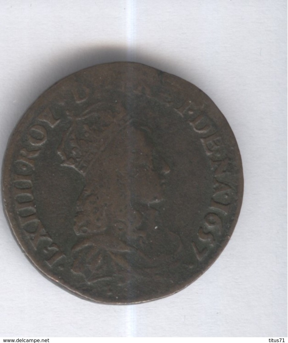 Liard France Louis XIV 1657 A - 1643-1715 Luigi XIV El Re Sole