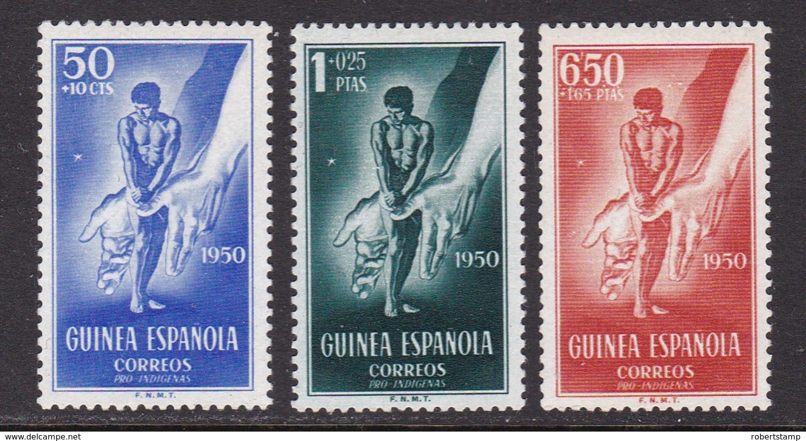 GUINEA 1950 - Pro Indígenas Serie Nueva Con Fijasellos Edifil Nº 295/297 - MH - - Spanish Guinea