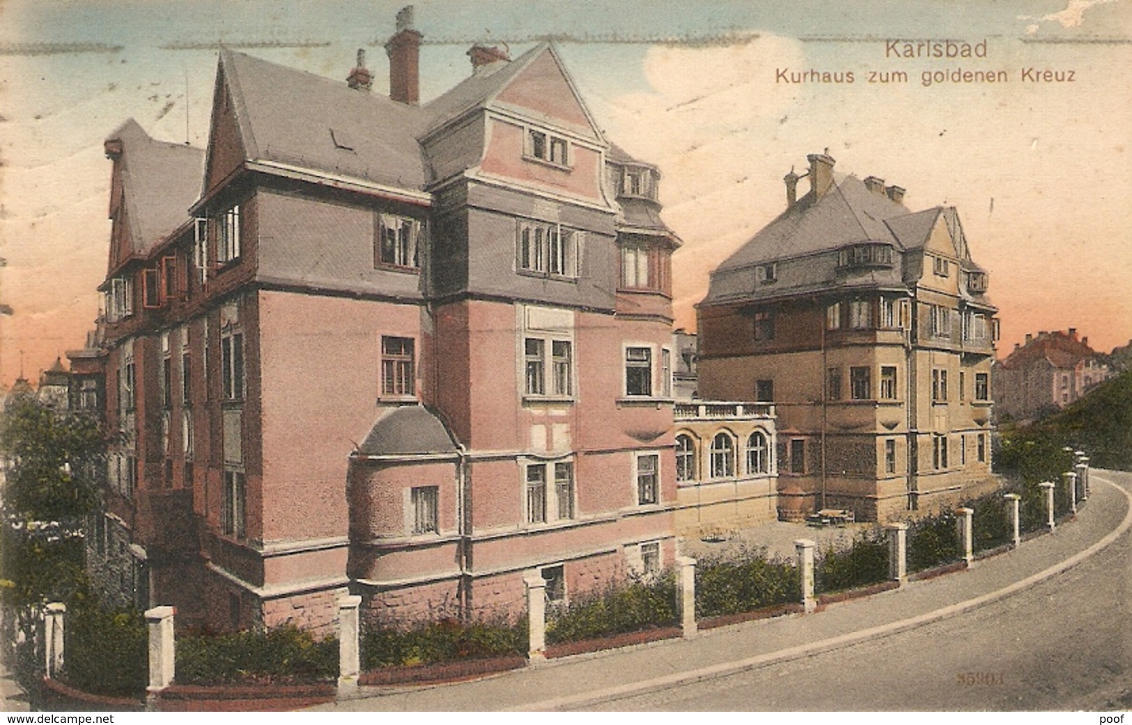 Tsjechië : Karlsbad /  Kurhaus Zum Goldenen Kreuz 1914 - Tchéquie