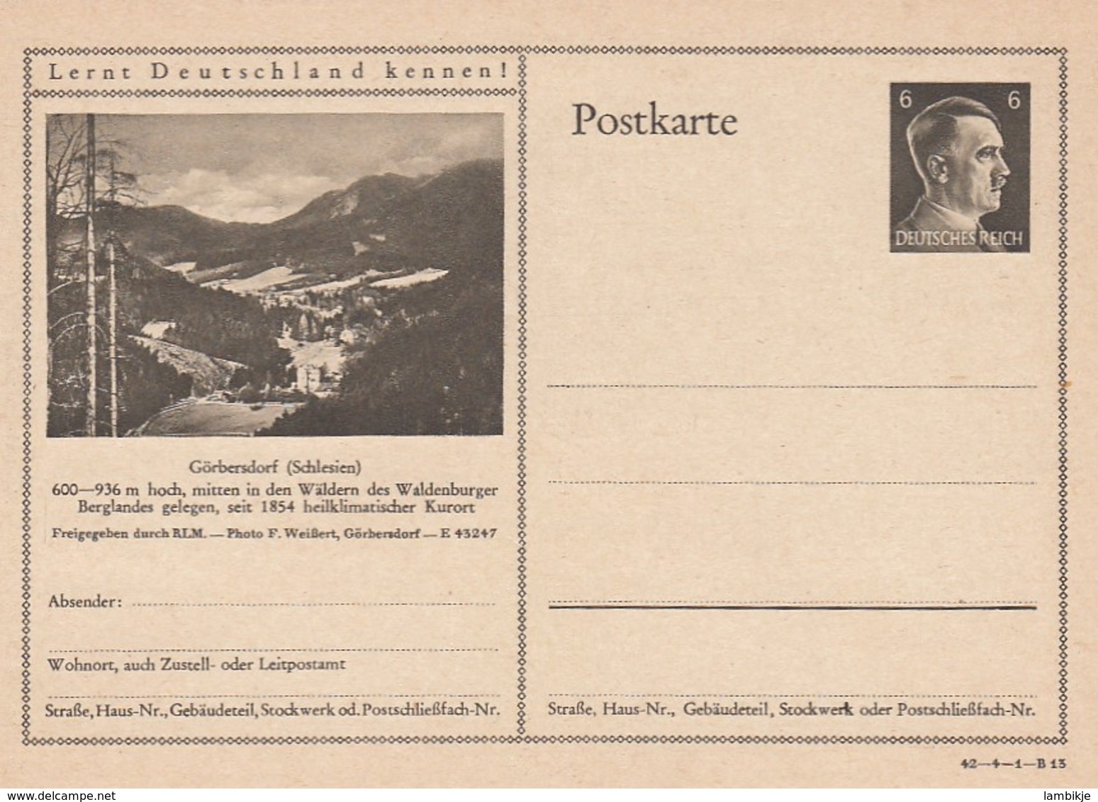 Deutsches Reich Postkarte P305 1941 - Ungebraucht