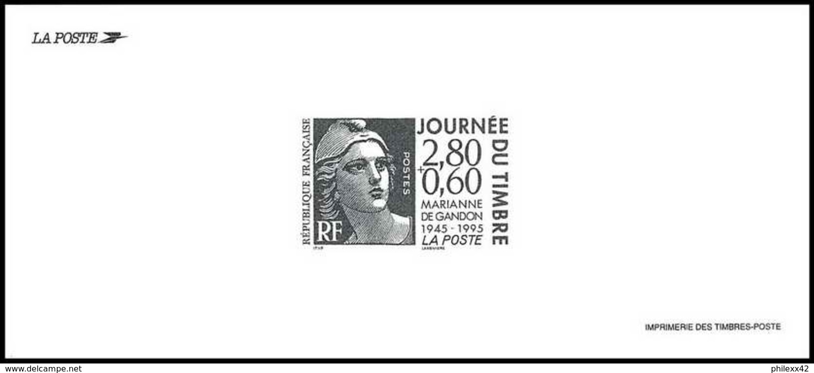 0212/ Gravure 1995 N°2933 Journée Du Timbre Marianne De Gandon - Documents De La Poste