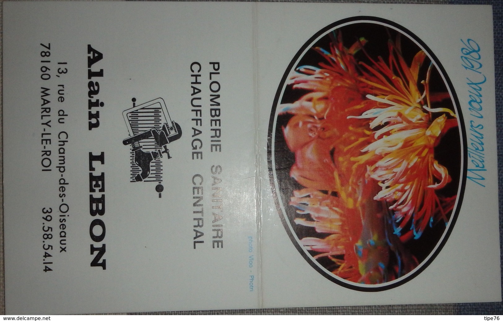 Petit Calendrier Poche 1986  Fleurs Meilleurs Voeux  Marly Le Roi - Petit Format : 1981-90