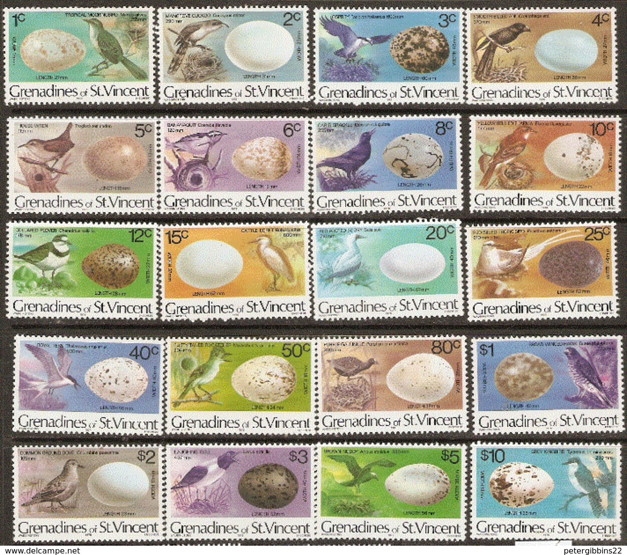 Grenada St Vincent   1979  SG 110-29  Birds With Eggs  Unmounted Mint - Grenada (1974-...)