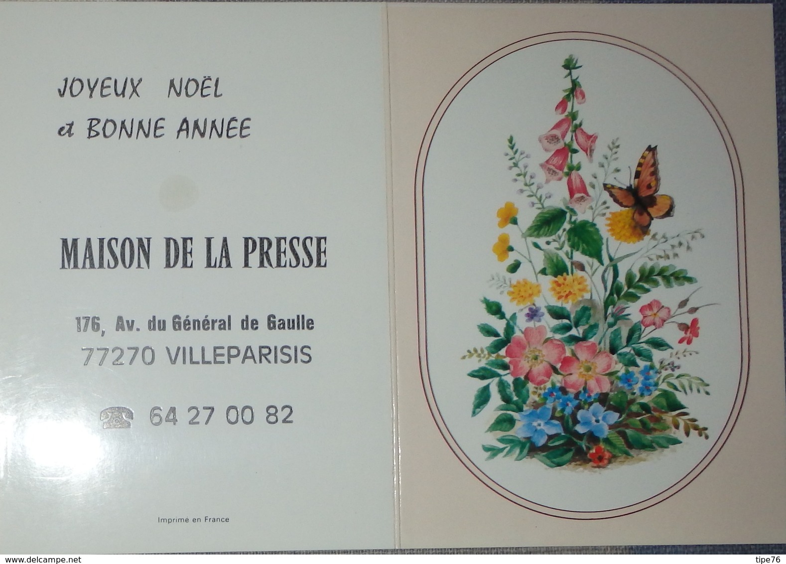 Petit Calendrier Poche 1989  Fleurs Papillon Villeparisis - Kleinformat : 1981-90