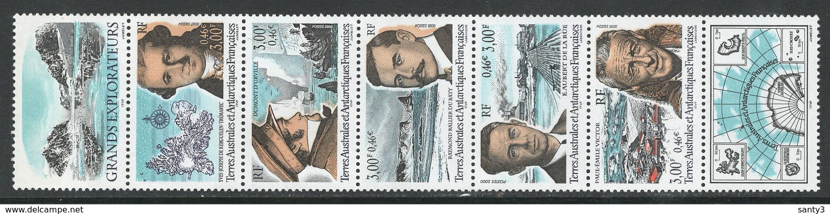 T.A.A.F. Yv 273-77  Jaar 2000, Postfris Zonder Plakker (MNH) Samenhangend, Reeks; - Neufs